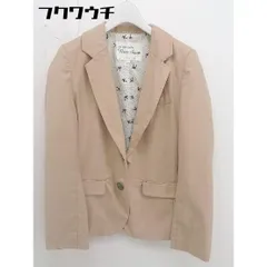 ◇ one after another NICE CLAUP シングル 2B 長袖 テーラードジャケット サイズ1 ベージュ レディース  【1112150003073】