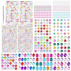 【数量限定】キラキラ フェイスシール チャーミングシール シール シール 手芸用品 ピアス DIY用品 15枚セット 携帯電話装飾 貼り付け可能 ラインストーンステッカー アクセサリー デコシール ラインストーン