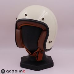 ZEALOT　フライボーイジェット2 CARBON HYBRID WHITE/BROWN　Mサイズ　FJ0025　ジェットヘルメット