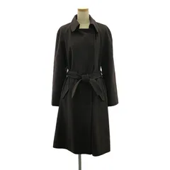 hLam / ラム | ベルテッド シングルロングコート / 総裏地 | 40 | ダークブラウン | レディース