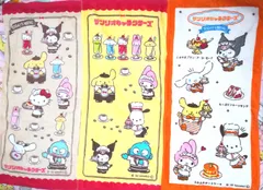 サンリオ サンリオ喫茶シリーズ 3種類 フェイスタオル3枚セット 新品