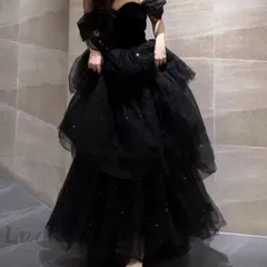 黒 オフショルダー ドレス 前撮り ウェディングドレス　オフショル　ロング丈 楽天市場】イブイングドレス 黒 オフショルダー フォト