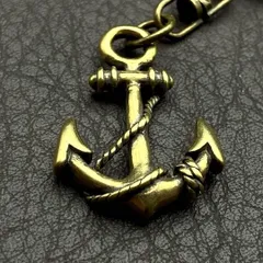 真鍮 キーホルダー キーリング ヴィンテージ ビンテージ アンティーク レトロ 真鍮製 縁起物 ハンドメイド ペンダントトップ 置物 チャーム イカリ 碇 119