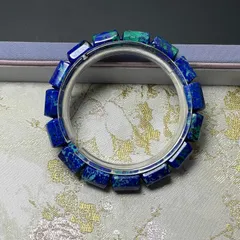 希少 EU製 ★アズロマラカイト★共生鉱 天珠型ブレス パワーストーン 天然石B 綺麗 お守り ギフト 13.4*8.8mm ZZ1334