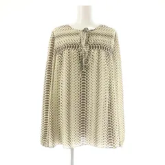 ビーシービージーマックスアズリア BCBGMAXAZRIA シフォン総柄プルオーバーブラウス シャツ 長袖 S アイボリー マルチカラーのサムネイル