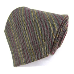 ミラショーン ブランドネクタイ リバーシブル ストライプ柄 ウール イタリア製 PO メンズ グレー mila schon 【中古】