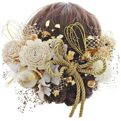 成人式 卒業式 結婚式 着物 袴 振袖 浴衣 和装小物 髪飾り (ホワイト)