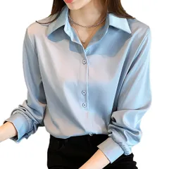 [ウェアビー] シンプル ブラウスシャツ オフィス カジュアル 長袖 大きいサイズ レディース ロングシャツ 無地 かじゅある ロングスリーブ シフォンシャツ オフィスカジュアル パイソン お嬢様 オフショル オフショルダー プリーツ  [ブルー] [3XL]