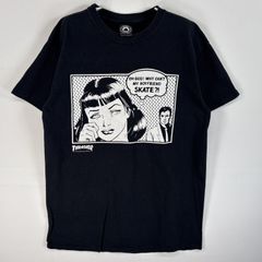 古着 スラッシャー THRASHER 半袖Tシャツ ラバープリント アメコミ風 スケボー M  ブラック メンズ
