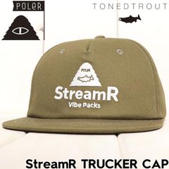 帽子 スナップバックキャップ  POLeR × TONEDTROUT ポーラー トーンドトラウト コラボ StreamR TRUCKER CAP 251MCV0221 KHA 日本代理店正規品