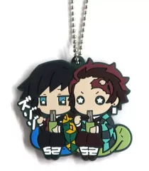 【中古】キーホルダー 竈門炭治郎＆冨岡義勇 「鬼滅の刃 キャラばんちょうこうラバーマスコット 拾弐ノ型」