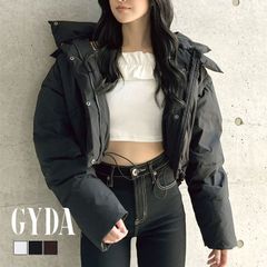 【即納】GYGY embroideryダウンコート GYDA ジェイダ 072450080301 gyda レディース レディース アウター ジャケット ショート丈 フリーサイズ 白 ホワイト オフホワイト 黒 ブラック 茶 ブラウン 新品 正規品