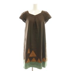 グッチ GUCCI スカーフ 絹 シルク ライン ロゴ 茶色 ブラウン /XZ □OH  