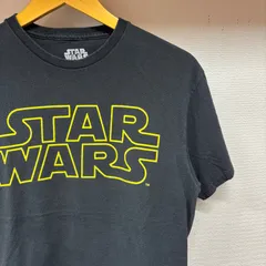 古着 M Tシャツ STARWARS スターウォーズ ビックロゴ クルーネック 黒