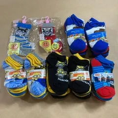 ★ キッズ  男児 靴下 大量 44足 まとめ商品 アンパンマン ミニオンズ ディズニー ピクサー きかんしゃトーマス 新品未使用品 9～12㎝、14～18㎝ 0.70kg