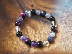 オニキス・水晶・ストライプアメジスト・タイガーアイ★天然石ブレスレット