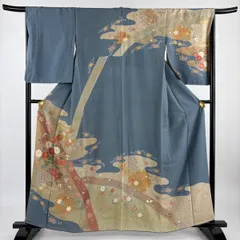 Y2344◇松井青々落款 染め一つ紋 手縫い仕立て 正絹 訪問着 着物 単品 Y2344◇松井青々落款 染め一つ紋 手縫い仕立て 正絹 訪問着 着物