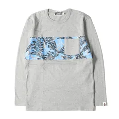 美品 A BATHING APE ア ベイシング エイプ Tシャツ サイズ:S 猿迷彩 ポケット クルーネック ロングスリーブ Tシャツ グレー トップス カットソー 長袖のサムネイル