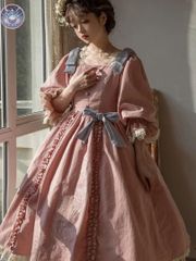 クマちゃん柄ロリータワンピース❤️ブラウス付き！お出かけや女子会に！ ワンピース ロリータ服 ジャンパースカート くま エレガント