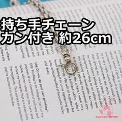 短いチェーン持ち手 カン付き 約26cm シルバー