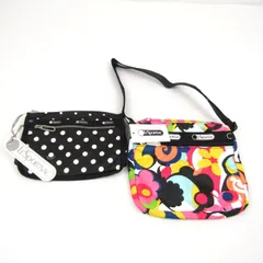 レスポートサック ショルダーバッグ ポーチ 2点セット 未使用 ドット 花柄 ブランド まとめて レディース LeSportsac