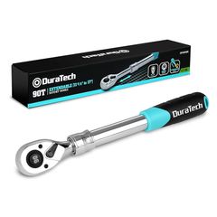 DuraTech ラチェットハンドル ラチェットレンチ ソケットレンチ 差込角12.7mm 伸縮式 調節範囲300-430mm 回転方向切替簡単 速脱ボタン 90山ギア 1