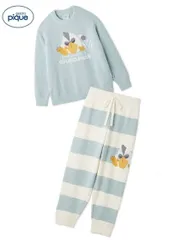 【新品】【LBLU ももんじゃ】gelato pique ジェラート ピケ 【ドラゴンクエスト】レディース ベビモコプルオーバー&ボーダーロングパンツセット