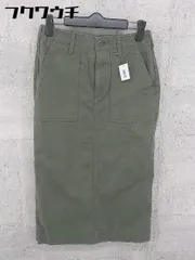 ◇ A day in the life UNITED ARROWS 膝下丈 タイト スカート サイズ36 カーキ レディース 【中古】 【1002802417412】
