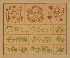 【中古】スタンプ・はんこ・印鑑 集合 草花はんこ 春夏 「となりのトトロ」