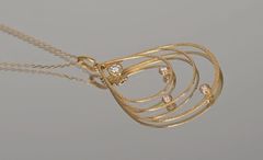 K18YG ダイヤモンドネックレス D0.1ct 3.60g 45cm