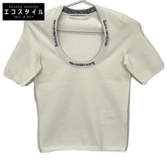 T BY ALEXANDER WANG ティーバイアレキサンダーワン ストレッチニット ロゴジャガード Tシャツ S