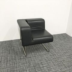 99s OLD IKEA 本革 回転チェア ブラック 1人掛けソファ イケア北欧