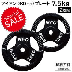 アイアン プレート 7.5kg (2枚) 《返品・交換不可》/ ダンベル バーベル 筋トレ トレーニング ベンチプレス フィットネス [WILD FIT ワイルドフィット]