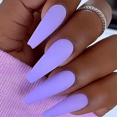 Liberte555 ネイルチップ ギャル 子供 付け爪 長い 地雷系 可愛い キラキラ シール グッズ(パープル,  ロング)