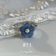 colorful flower ring #11 ブルー
