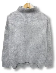 【送料無料】【新品】アースミュージック&エコロジー earth music&ecology  腸厚手ニット 長袖 とっくりセーター トップス グレー レディース Fサイズ ■管理番号L28353AWS25-24★1206-★（990）