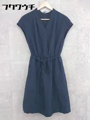 ◇ ef-de エフデ ウエストゴム ノースリーブ 膝丈 ワンピース サイズ9 ネイビー レディース 【中古】 【1002801009953】