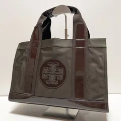 【A4】TORY BURCH トリーバーチ ELLA エラ トートバッグ ビッグロゴ デカロゴ カーキ ブラウン B153