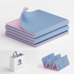 【在庫処分】ピラティスマット持ち運び 屋内運動 両面の滑り止 肌に優しい 耐久性 収納簡単 軽量 トレーニングマットTPEリング保護素材 フィットネスマット エクササイズマット TPE 折りたたみヨガマット 6mm ヨガマット Gruper