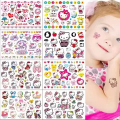 [海外限定]サンリオ❤︎タトゥーシール1シートタトゥーシール ステッカー タトゥー 動物 馬 子供 かわいい 防水 ボディーシール フェイス シール ボディステッカー 誕生日 パーティー 仮装 顔 ギフト プレゼント　ハロウィン