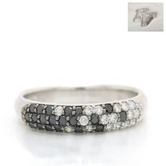 Ponte Vecchio ブラックダイヤ ダイヤモンド リング K18WG D0.18ct 0.25ct 約12.5号 ホワイトゴールド ポンテヴェキオ ◆送料込◆質屋-10854