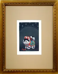 織田 繁　題名　アフリカン　ヴァイオレット　メゾチント　銅版画 織田 繁 題名 アフリカン ヴァイオレット メゾチント 銅版画