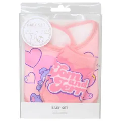 【メール便】トムとジェリー ベビー用品 ベビーセット ビブ＆ソックス ハート ワーナーブラザース スモールプラネット プレゼント ギフト スタイ＆赤ちゃん用靴下 キャラクター グッズ 