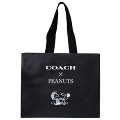 コーチ 紙袋 スヌーピー COACH ピーナッツ コラボ ラージ 純正紙袋 ブラックマルチ 20250602B