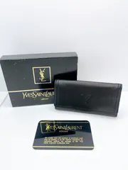 未使用級✨サンローラン　4連　キーケース　カサンドラロゴ　YSL　レザー　黒 SAINT LAURENT サンローラン パリ PARIS キーケース 4連 メンズ