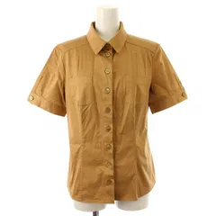サルヴァトーレフェラガモ Salvatore Ferragamo ミリタリーシャツ ワーク 半袖 44 茶 ブラウン /DKのサムネイル