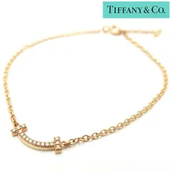 TIFFANY&Co. ティファニー Tスマイル ブレスレット K18 750  ダイヤモンド イエローゴールド ミニ 美品 箱付 ティファニー ◆送料込◆質屋-11374
