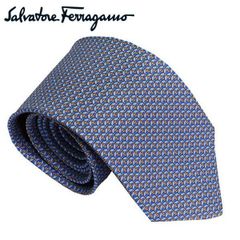 フェラガモ salvatore ferrgamo ネクタイ ライトブルー系 シルク100
