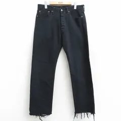 W32/古着 ジーンズ Levis リーバイス 501 メンズ 黒 ブラック デニム 25aug07 中古 ボトムス ジーパン Gパン ロング パンツ