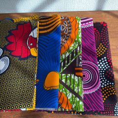 アフリカ 布 5枚set 生地 Ｆ